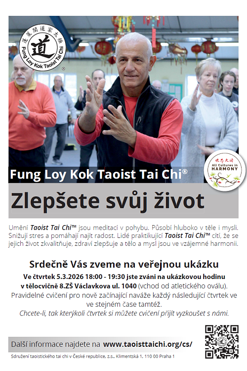 Pozvánka na ukázkovou hodinu pro nové zájemce o cvičení Taoistického tai chi